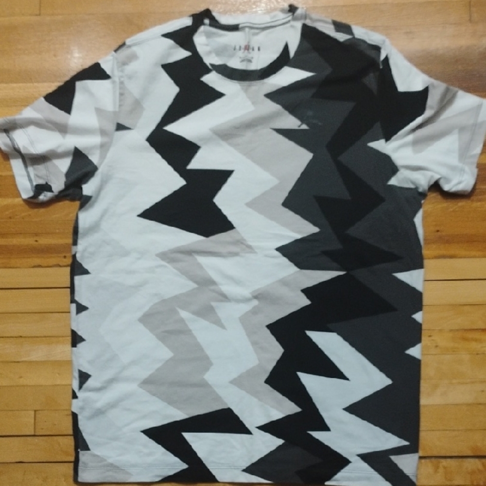 Jordan Black and White Geometric Short Sleeve Tee